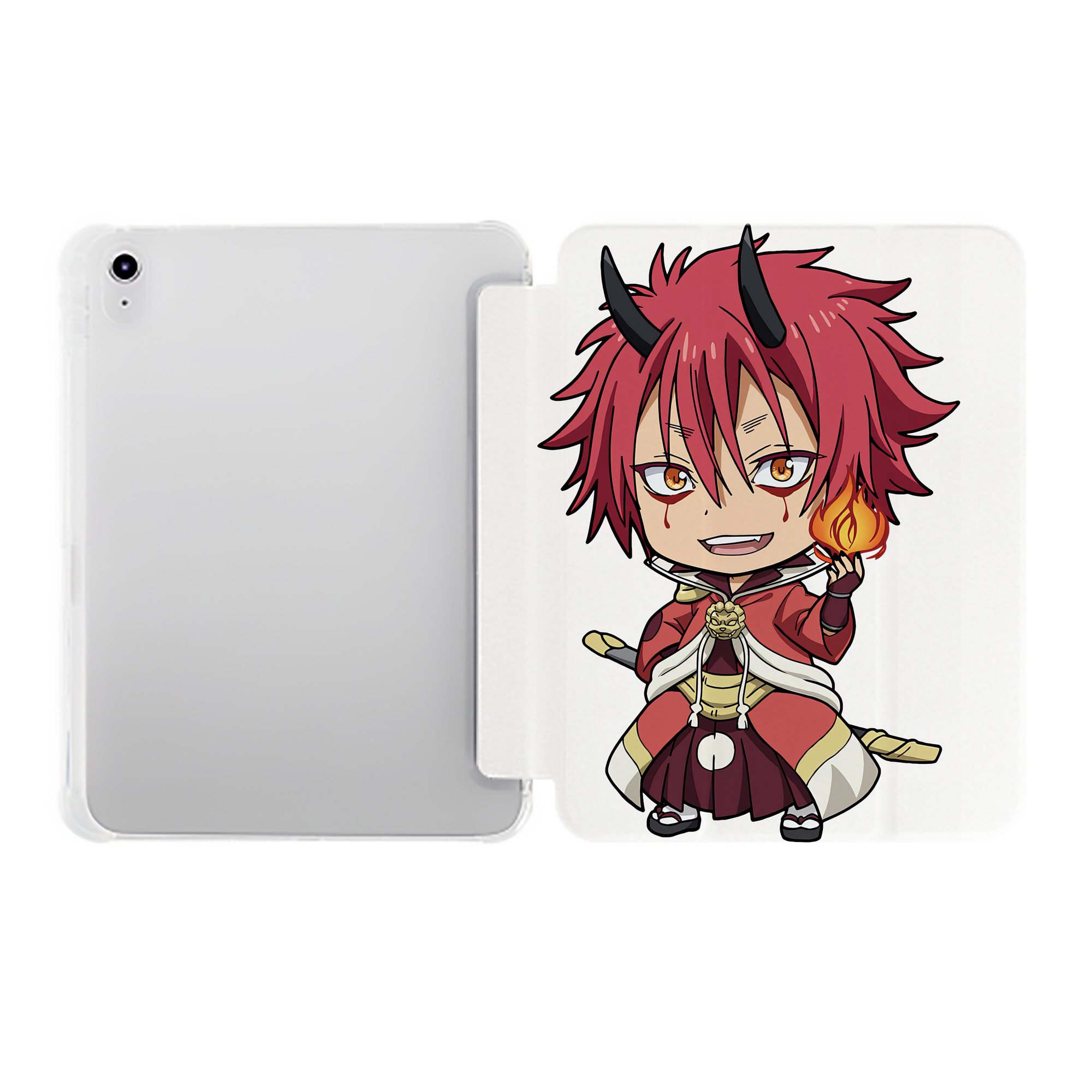 （画像用） 転スラ Regarding Reincarnated to Slime IPad ケース ペン収納付き 三つ折りスタンド PUレザー×シリコン 対応機種9.5/10.5/10.9インチ